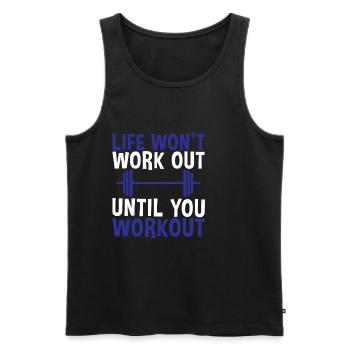 Life Won't Work Out Until You Workout 2 - Men's Premium Organic Tank Top - black - Front - Michal (187cm)