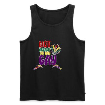 Not Afraid To Say Gay 4 - Männer Premium Bio Tank Top - Schwarz - Vorne - AI Model Male 178 light (178cm)