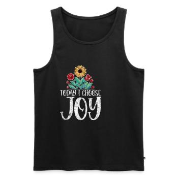 Today I Choose Joy 3 - Men's Premium Organic Tank Top - black - Front - AI Model Male 178 light (178cm)