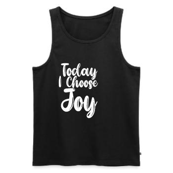 Today I Choose Joy - Men's Premium Organic Tank Top - black - Front - AI Model Male 178 light (178cm)