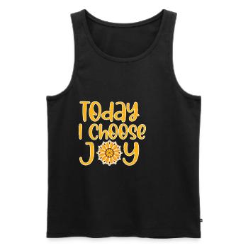 Today I Choose Joy 4 - Men's Premium Organic Tank Top - black - Front - AI Model Male 178 light (178cm)