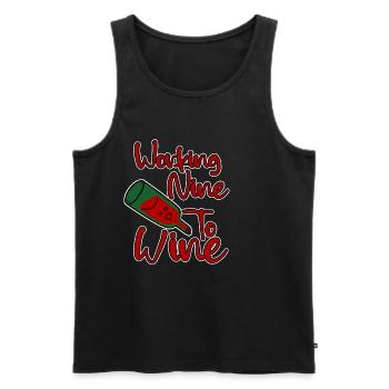 Working Nine To Wine 4 - Men's Premium Organic Tank Top - black - Front - AI Model Male 178 light (178cm)