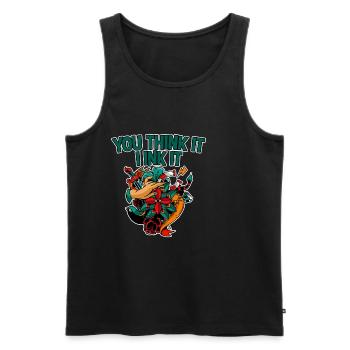 You Think It, I Ink It 2 - Männer Premium Bio Tank Top - Schwarz - Vorne - Michal (187cm)