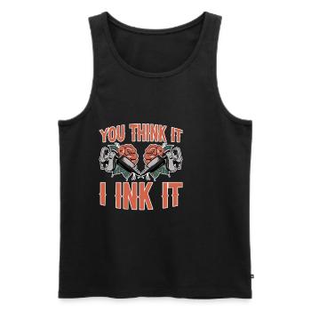 You Think It, I Ink It 4 - Männer Premium Bio Tank Top - Schwarz - Vorne - Michal (187cm)