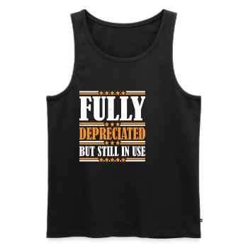 Fully Depreciated But Still In Use 11 - Männer Premium Bio Tank Top - Schwarz - Vorne - AI Model Male 178 light (178cm)