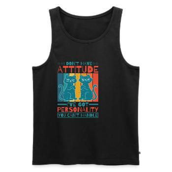 Je n’ai pas d’attitude 6 - Débardeur bio Premium Homme - noir - Devant - Michal (187cm)