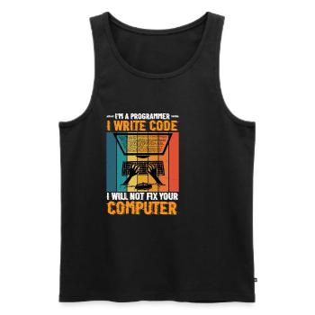 I'm A Programmer I Will Not Fix Your Computer 2 - Männer Premium Bio Tank Top - Schwarz - Vorne - AI Model Male 178 light (178cm)