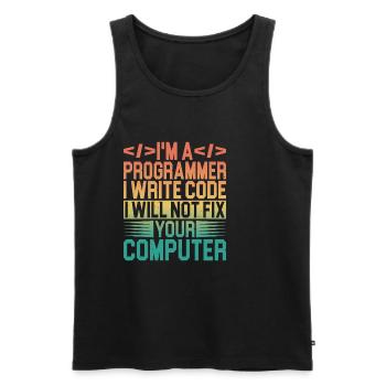 I'm A Programmer I Will Not Fix Your Computer 3 - Männer Premium Bio Tank Top - Schwarz - Vorne - AI Model Male 178 light (178cm)