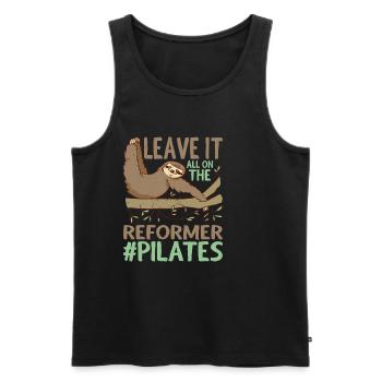 Leave It All On The Reformer #pilates 9 - Männer Premium Bio Tank Top - Schwarz - Vorne - AI Model Male 178 light (178cm)