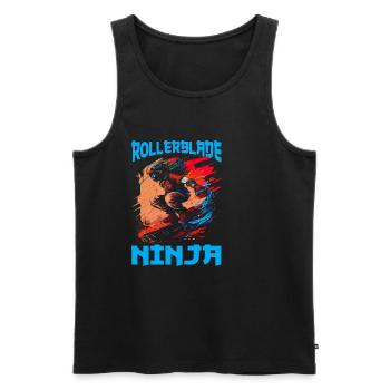 Rollerblade Ninja 6 - Men's Premium Organic Tank Top - black - Front - AI Model Male 178 light (178cm)