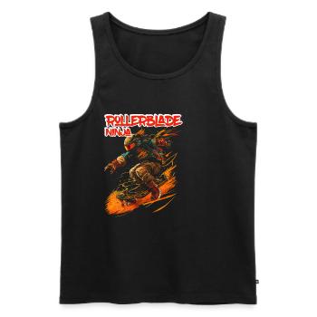 Rollerblade Ninja 5 - Men's Premium Organic Tank Top - black - Front - AI Model Male 178 light (178cm)