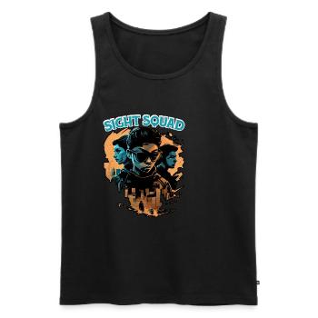 Sight Squad 6 - Men's Premium Organic Tank Top - black - Front - AI Model Male 178 light (178cm)