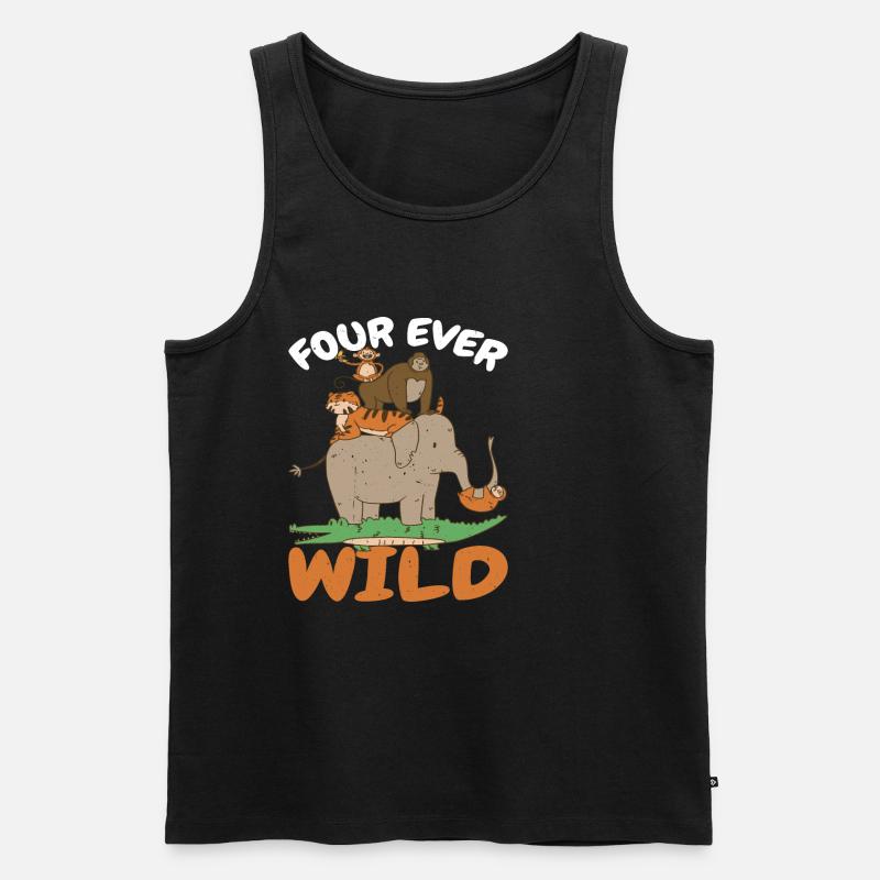 Four Ever Wild 52 - Männer Premium Bio Tank Top - Schwarz