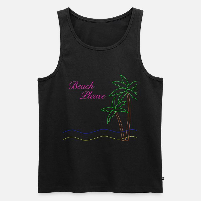 Beach Please - Männer Premium Bio Tank Top - Schwarz