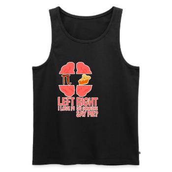 Left I Love Pi, Right Did Someone Say Pie 2 - Men's Premium Organic Tank Top - black - Front - Michal (187cm)