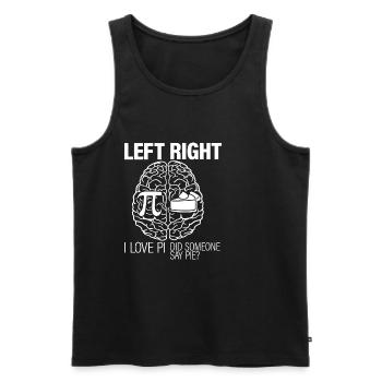 Left I Love Pi, Right Did Someone Say Pie - Men's Premium Organic Tank Top - black - Front - Michal (187cm)