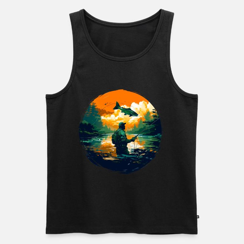 Fischerforelle - Männer Premium Bio Tank Top - Schwarz