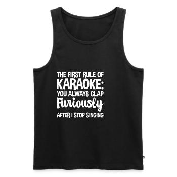 The First Rule Of Karaoke 1 - Männer Premium Bio Tank Top - Schwarz - Vorne - Michal (187cm)