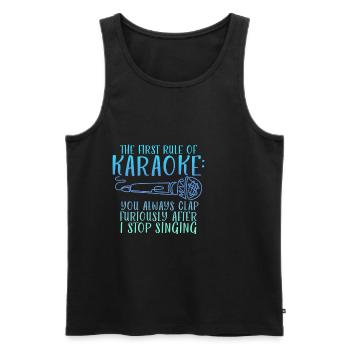 The First Rule Of Karaoke 2 - Männer Premium Bio Tank Top - Schwarz - Vorne - Michal (187cm)