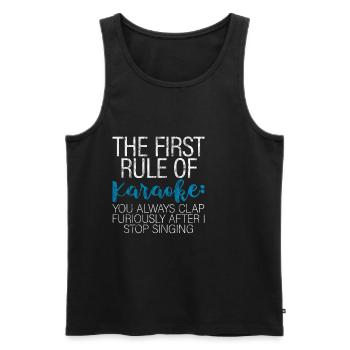 The First Rule Of Karaoke 3 - Männer Premium Bio Tank Top - Schwarz - Vorne - Michal (187cm)