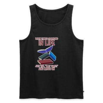 When Things Go Wrong In Life Just Yell Plot Twist2 - Männer Premium Bio Tank Top - Schwarz - Vorne - Michal (187cm)