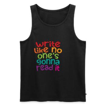 Write Like No One's going to Read It 3 - Men's Premium Organic Tank Top - black - Front - AI Model Male 178 light (178cm)