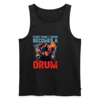 Everything I Touch Becomes A Drum 16 - Männer Premium Bio Tank Top - Schwarz - Vorne - Michal (187cm)