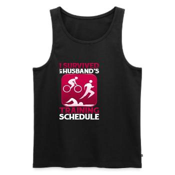 I Survived My Husband's Training Schedule 20 - Männer Premium Bio Tank Top - Schwarz - Vorne - AI Model Male 178 light (178cm)