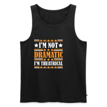 Je ne suis pas dramatique, je suis théâtral 18 - Débardeur bio Premium Homme - noir - Devant - AI Model Male 178 light (178cm)