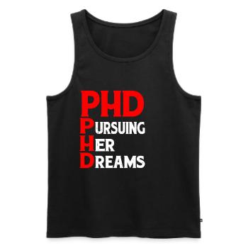 Phd Pursuing Her Dreams 8 - Männer Premium Bio Tank Top - Schwarz - Vorne - Michal (187cm)