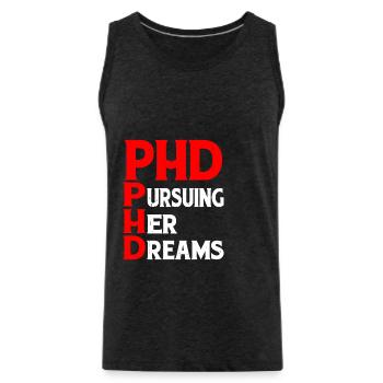 Ph.D. Poursuivre ses rêves 8 - Débardeur bio Premium Homme - charbon - Devant - Alexander (188cm)