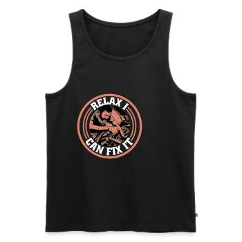 Relax I Can Fix It 12 - Men's Premium Organic Tank Top - black - Front - Michal (187cm)