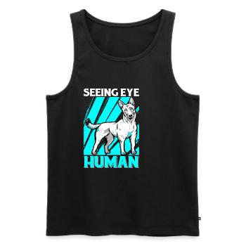 Seeing Eye Human 28 - Männer Premium Bio Tank Top - Schwarz - Vorne - AI Model Male 178 light (178cm)