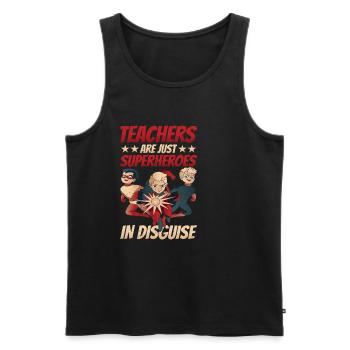 Teachers Are Just Superheroes In Disguise 15 - Männer Premium Bio Tank Top - Schwarz - Vorne - Michal (187cm)