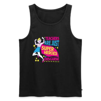 Teachers Are Just Superheroes In Disguise 16 - Männer Premium Bio Tank Top - Schwarz - Vorne - Michal (187cm)