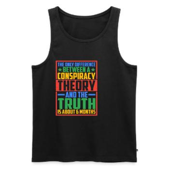 The Only Difference Between A Conspiracy 10 - Männer Premium Bio Tank Top - Schwarz - Vorne - Michal (187cm)