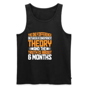 The Only Difference Between A Conspiracy 11 - Männer Premium Bio Tank Top - Schwarz - Vorne - Michal (187cm)