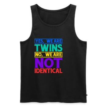 Yes, We Are Twins, No, We Are Not Identical 10 - Men's Premium Organic Tank Top - black - Front - Michal (187cm)