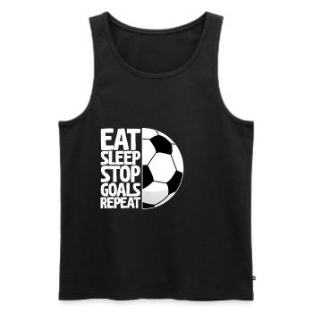 Eat Sleep Stop Goals Repeat 2 - Männer Premium Bio Tank Top - Schwarz - Vorne - Michal (187cm)
