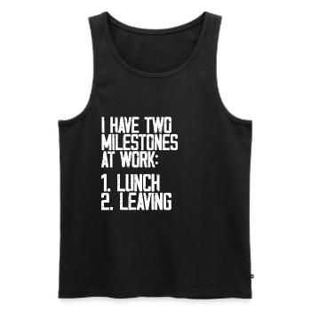 I Have Two Milestones At Work, Lunch, Leaving 3 - Men's Premium Organic Tank Top - black - Front - AI Model Male 178 light (178cm)