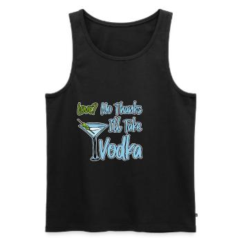 Amour, non merci, je vais prendre de la vodka 4 - Débardeur bio Premium Homme - noir - Devant - Michal (187cm)
