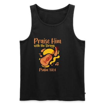 Praise Him With The Strings 4 - Männer Premium Bio Tank Top - Schwarz - Vorne - AI Model Male 178 light (178cm)