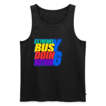 Extremely Busy Doing Nothing 16 - Männer Premium Bio Tank Top - Schwarz - Vorne - AI Model Male 178 light (178cm)