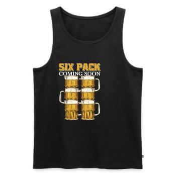 Six Pack bientôt disponible 56 - Débardeur bio Premium Homme - noir - Devant - Michal (187cm)
