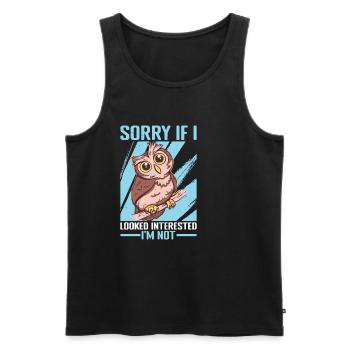 Sorry If I Looked Interested, I'm Not 25 - Men's Premium Organic Tank Top - black - Front - AI Model Male 178 light (178cm)