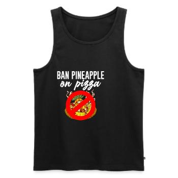 Ban Pineapple On Pizza 4 - Männer Premium Bio Tank Top - Schwarz - Vorne - AI Model Male 178 light (178cm)