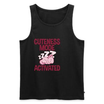 Cuteness Mode Activated - Men's Premium Organic Tank Top - black - Front - AI Model Male 178 light (178cm)