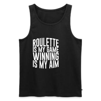 La roulette est mon jeu gagner est mon objectif 4 - Débardeur bio Premium Homme - noir - Devant - Michal (187cm)