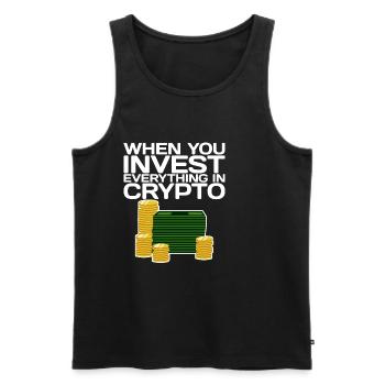 Lorsque vous investissez tout dans Crypto 2 - Débardeur bio Premium Homme - noir - Devant - Michal (187cm)