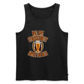 Will Give Cybersecurity Advice For Beer 2 - Männer Premium Bio Tank Top - Schwarz - Vorne - Michal (187cm)